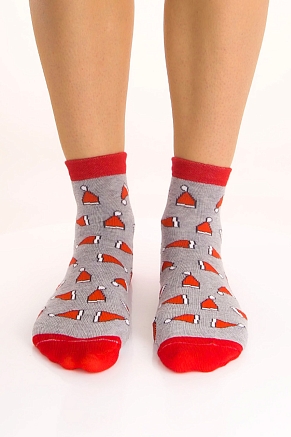 Женские носки  стандарт Рождество (набор 3 пары) / белый, красный, серый