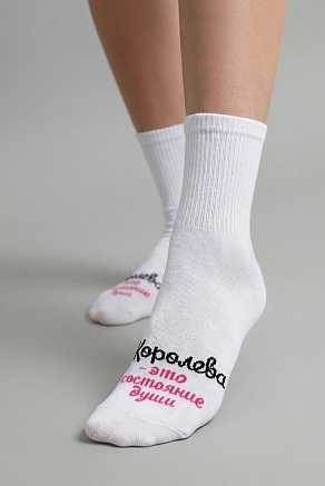 Женские носки стандарт Состояние души / белый