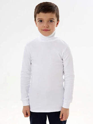 Детская водолазка из рибаны / Белый