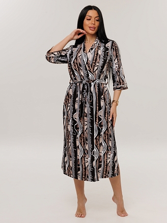 Женский халат Х-146(К) / Бежевый (волны)