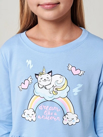 Детское платье "В облаках" длинный рукав