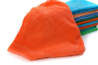 Полотенце махровое г/к Узбекистан "Ручки" / 1049-Коралловый