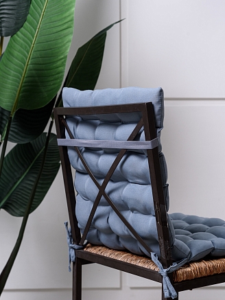 Подушка на стул со спинкой / Светло-серый