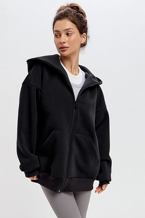 Женская толстовка Сова / Черный макси