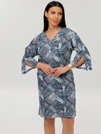 Женская туника Т-222(К) / Бирюзовый (узоры)