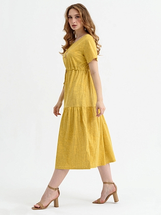 Женское платье "Майский букет" 1916-К / Желтый