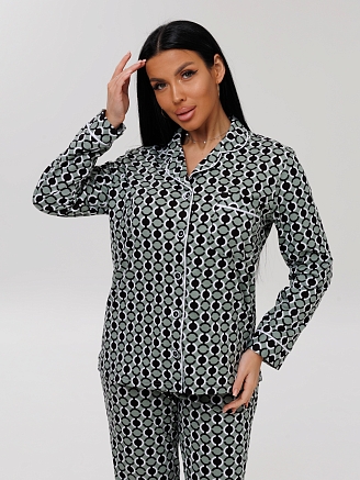 Женский костюм К-94(К) / Серо-зеленый (круги)