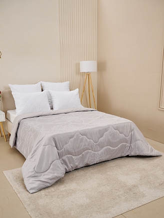 Одеяло "Лебяжий пух" сатин-жаккард / Серебро