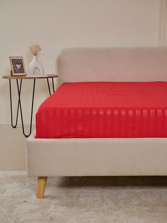 Простыня микрофибра страйп / Красный