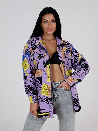 Женский жакет ЖФ-51 / Сирень с желтым