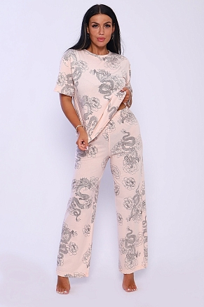 Женский комплект Драконы 933 / Розовый