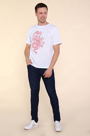 Мужская футболка Тату Дракона-2 2221 / Белый
