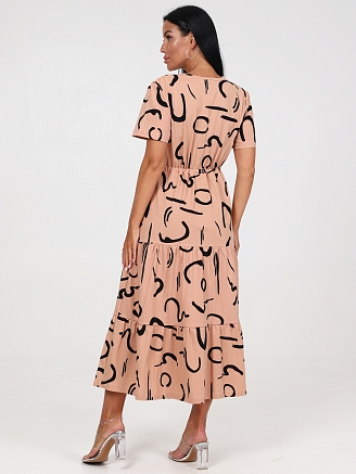 Женское платье КАСКАД ПлК-35 / Узор на бежевом