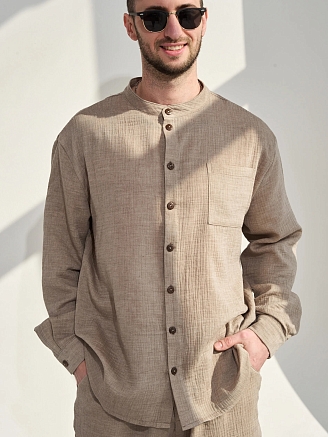 Мужской костюм "Эко-Муслин"(шорты) 2469-Мус / Мокко