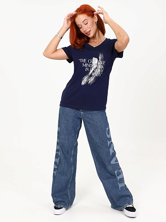 Женская футболка Сопряжение / чернильный