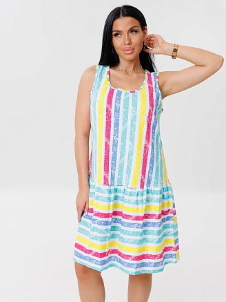 Женский сарафан С-100(К) / Желтый (полосы)