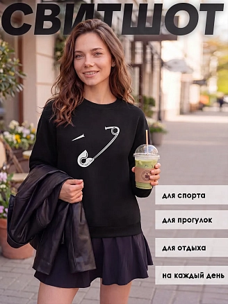Женская толстовка Аниме / булавка черный