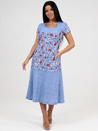 Женское платье Вера макси ПлК-340 / Красный цветок