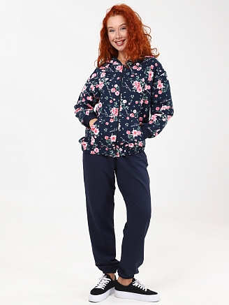 Женский костюм М-1003 / Синий с розами