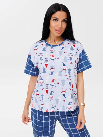 Женская пижама П-85(К) / Индиго (гномики)