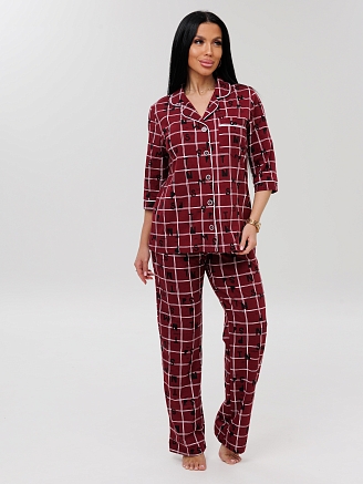 Женский костюм К-132(К) / Бордовый (клетка)