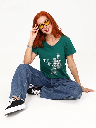 Женская футболка Сопряжение / зеленый