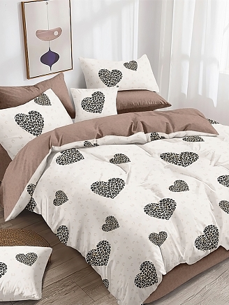 Постельное белье поплин Эксклюзив (молния) / Леопардовая любовь