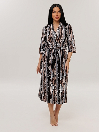 Женский халат Х-146(К) / Бежевый (волны)