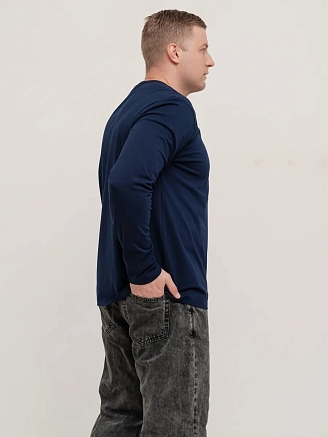Мужской лонгслив "Оникс" арт.мк1282 / Темно-синий
