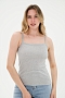 Женский топ из рибаны / Серый меланж
