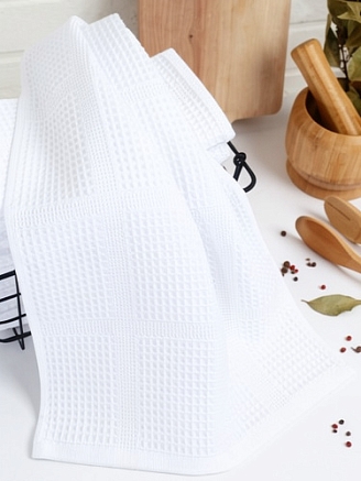 Полотенце вафельное г/к Узбекистан 260 гр/м2 / 024-белый