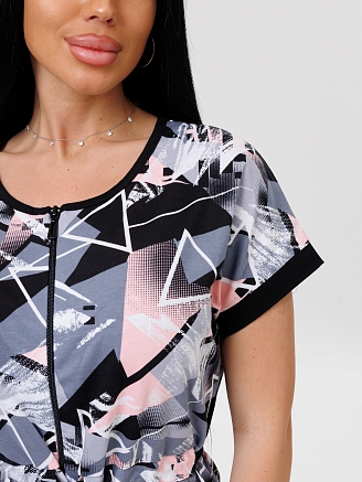 Женский халат Х-140(К) / Серый (треугольники)