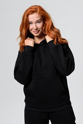 Женская толстовка 14428 оверсайз / черный