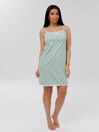 Женская сорочка Сор-96(К) / Фисташковый (сердечки)