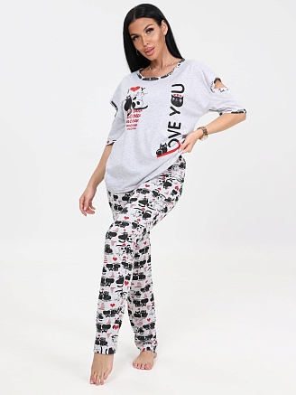 Женская пижама Миу - Миу / серый