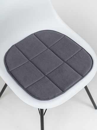 Подушка на стул с закругленными краями / Графит