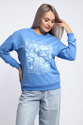 Женская толстовка 80047 / голубой