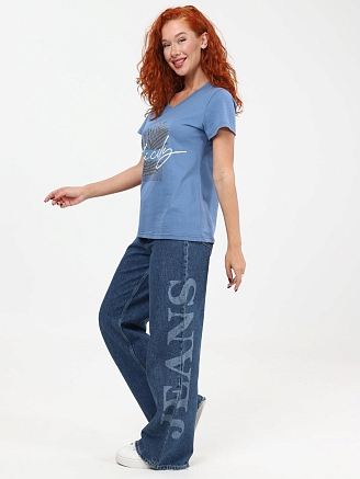 Женская футболка Колеус / индиго