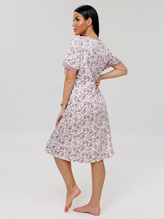 Женская сорочка Сор-41(К) / Брусничный (цветы)