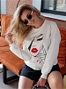 Женская толстовка Аниме / девушка, рука, черный с красным №18
