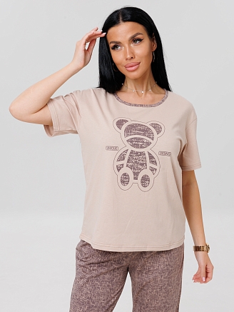 Женская пижама П-60(К) / Какао (медвежонок)