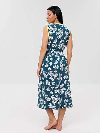 Женский халат Х-137(К) / Петроль (ромашки)