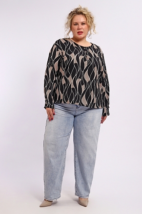 Женская туника 29021 / черно-белый