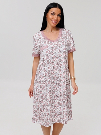 Женская сорочка Сор-41(К) / Брусничный (цветы)