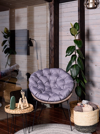 Круглая подушка для подвесных качелей/кресла РО80 / Серый