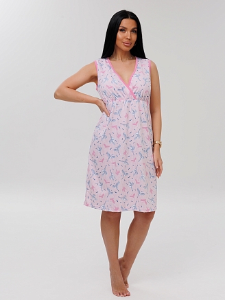 Женская сорочка для беременных Сор-80(К) / Розовый (аист)