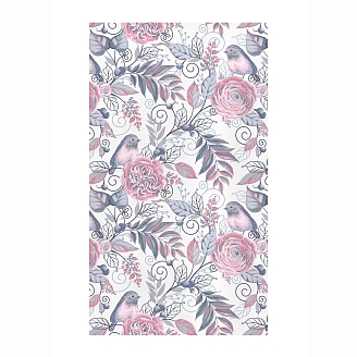 Полотенце вафельное "Verossa" / Птички серые