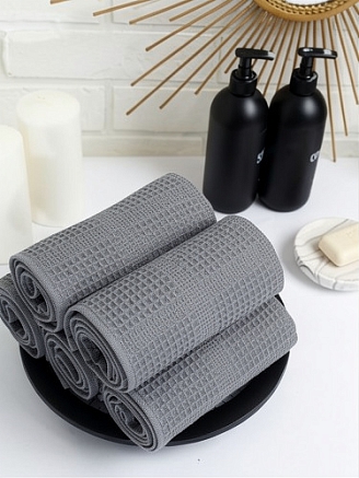 Полотенце вафельное г/к Узбекистан 260 гр/м2 / 910-Серый