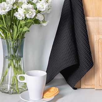 Полотенце вафельное "Verossa" / Темный базальт