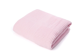 Полотенце вафельное г/к Узбекистан 260 гр/м2 / 112-розовая пастель